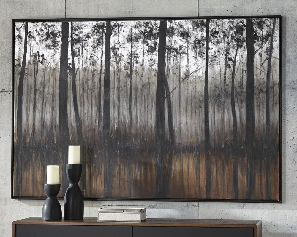 Philyra - Arte de pared - Negro / Naranja / Plata