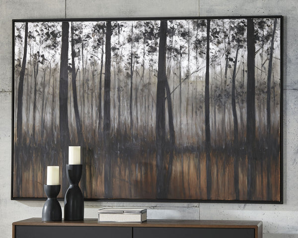 Philyra - Arte de pared - Negro / Naranja / Plata