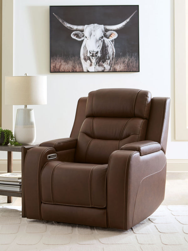 Knightington - Power Recliner With Audio Seating #darkbrown