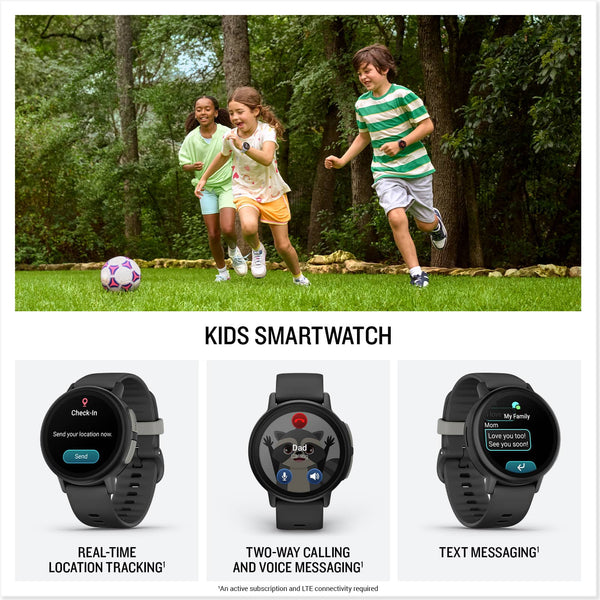 Garmin - Bounce 2 GPS Kids Smartwatch 43mm Fiber-reinforced polymer - Slate Gray - (2025)
