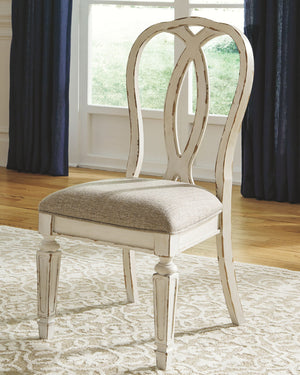 Realyn - Rectangular Dining Table Set #5pc.table,4chairs|9pc.table,4ladderbackchairs,4ribbonbackchairs|7pc.table,6ribbonbackedchairs|9pc.table,8ribbonbackchairs