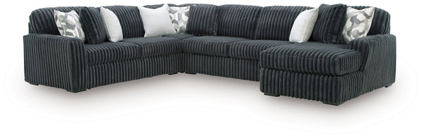 Midnight-Madness - Sectional - Gunmetal #4pc.rightarmfacingcornerchaisesectional