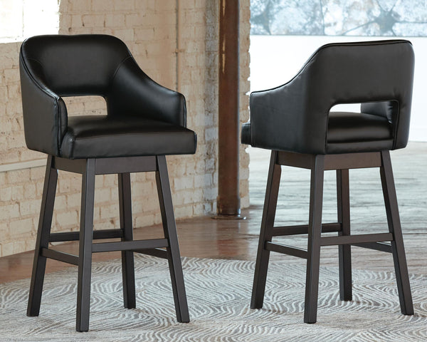 Tallenger - Upholstered Swivel Barstool (Set of 2) #black #24''wx22''dx44''h