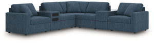 Modmax - 7 Piece Sectional #blue #7pc.sectionalwithaudioandstorageconsoles