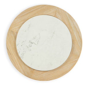 Camdill - Mesa auxiliar redonda - Marrón claro / Blanco