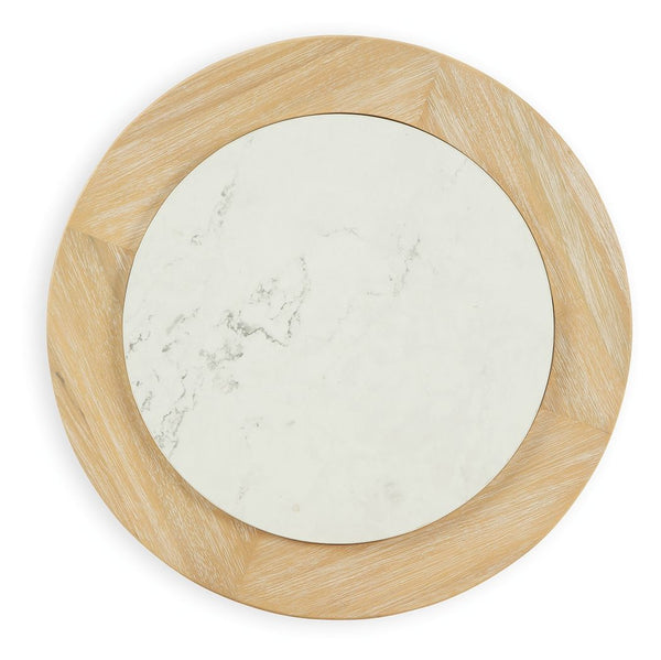 Camdill - Mesa auxiliar redonda - Marrón claro / Blanco