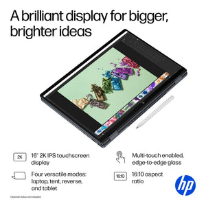 HP - OmniBook X Flip 2-in-1 - Copilot+ PC - 16" 2K Touch-Screen Laptop - Intel Core Ultra 7 256V '24 - 16GB Memory - 1TB SSD - Eclipse Gray