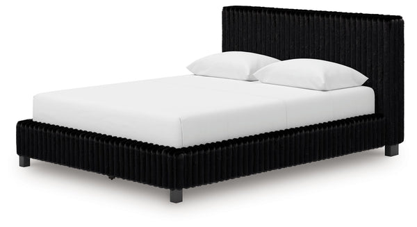 Zuraleus - Upholstered Bed #black #queen