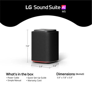 LG - Sound Suite M5 Wireless Spatial Speaker with Wi-Fi and Apple Airplay 2 - Black
