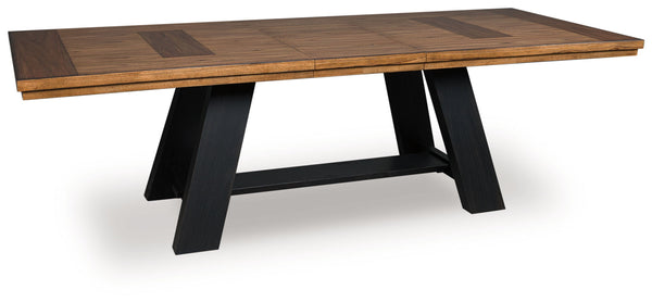 Greddinton - Mesa de comedor extensible - Marrón / Negro