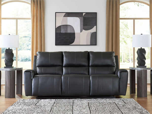 Glossmore - Sofá reclinable - Negro