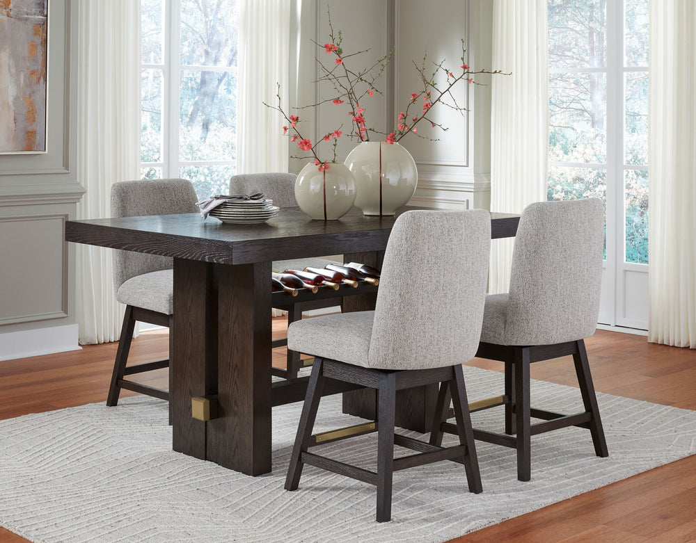 Burkhaus - Rectangular Counter Table Set #5pc.table,4stools