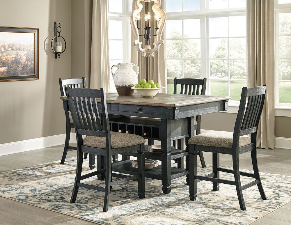 Tyler Creek - Counter Height Table Set #5pc.table,4barstools