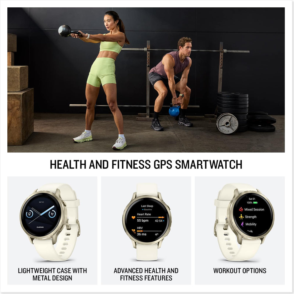 Garmin - Venu 4 GPS Smartwatch 41 mm Fiber-reinforced polymer - Lunar Gold - (2025)
