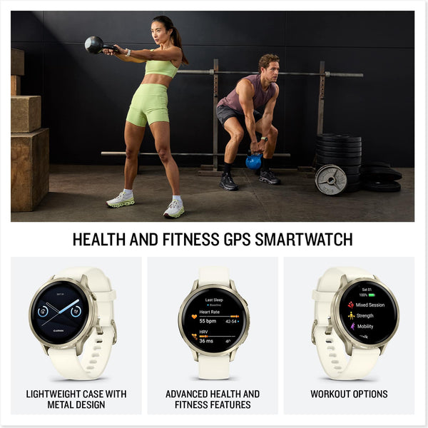 Garmin - Venu 4 GPS Smartwatch 41 mm Fiber-reinforced polymer - Lunar Gold - (2025)