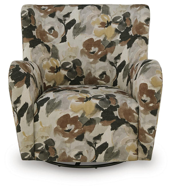 Rowenburg - Swivel Glider Accent Chair #darkbrown
