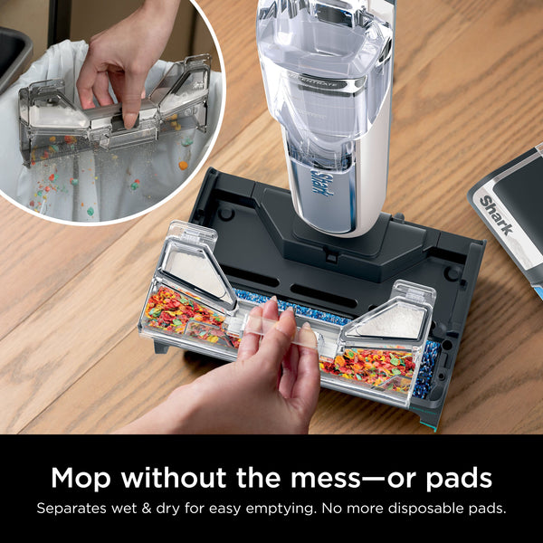 Shark - HydroDuo with Dirt-Reveal Technology, Cordless wet & dry hard floor cleaner picks up, mops, & scrubs - Stone Metallic