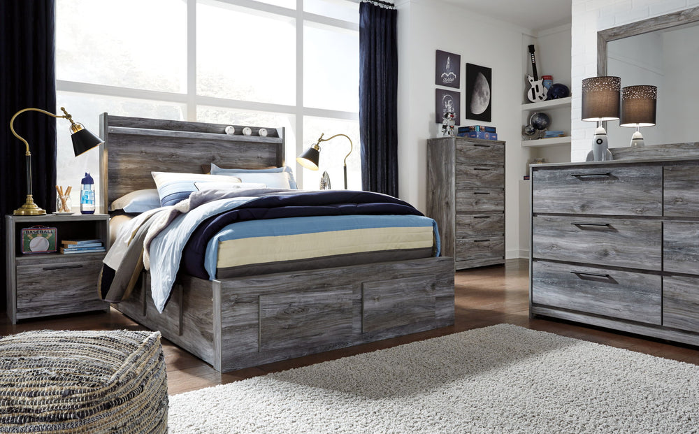Baystorm - Panel Bedroom Set - Gray #4pc.bed,dresser,mirror,chest|6pc.bed,dresser,mirror,chest,2nightstands|3pc.bed,dresser,mirror|5pc.bed,dresser,mirror,2nightstands #full #4drawers