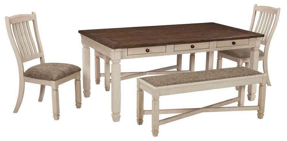Bolanburg - Rectangular Dining Table Set #5pc.table,2upholsteredsidechairs,2upholsteredbenches