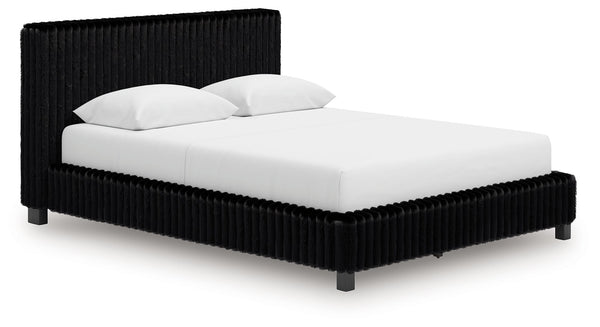 Zuraleus - Upholstered Bed #black #queen