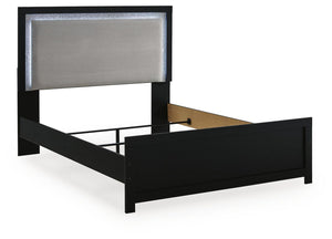 Maeling - Upholstered Panel Bed #black #queen
