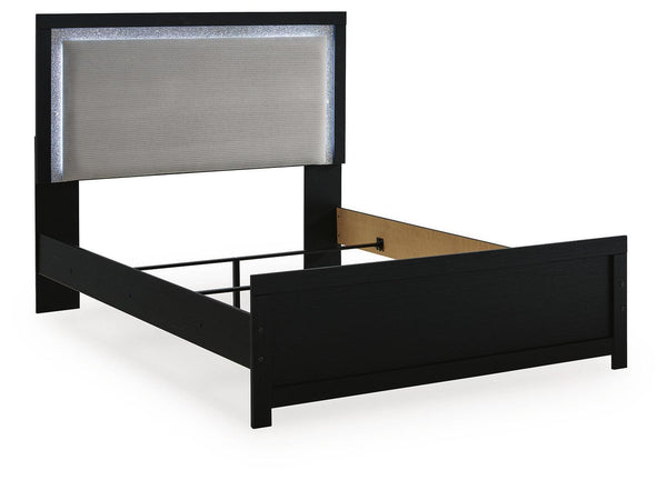 Maeling - Upholstered Panel Bed #black #queen