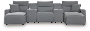 Modmax II - 5 Piece Reclining Sectional #5pc.powerrecliningsectionalwithdoublechaise,powerarmlessreclinerand2consoles