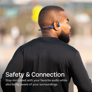 Shokz - OpenRun Wireless Bone Conduction Open-Ear Bluetooth Endurance Headphones (USB-Charging) - Blue