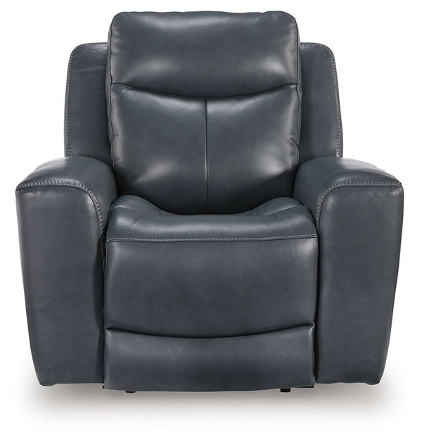 Bexhurst - Power Recliner With Adjustable Headrest #blue