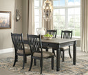 Tyler Creek - Dining Table Set #5pc.table,4upholsteredsidechairs