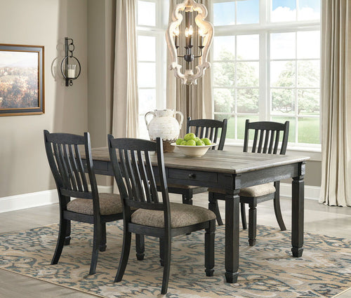 Tyler Creek - Dining Table Set #5pc.table,4upholsteredsidechairs