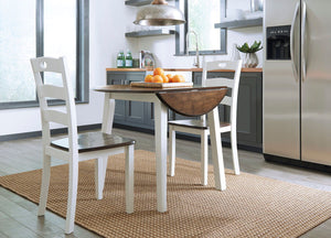 Woodanville - Round Dining Table Set #3pc.table,2chairs