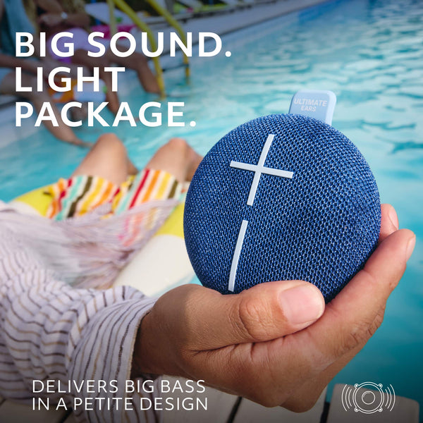 Ultimate Ears - MINIROLL Ultra-Portable Waterproof Bluetooth Speaker with 131 ft Range - Majestic Blue
