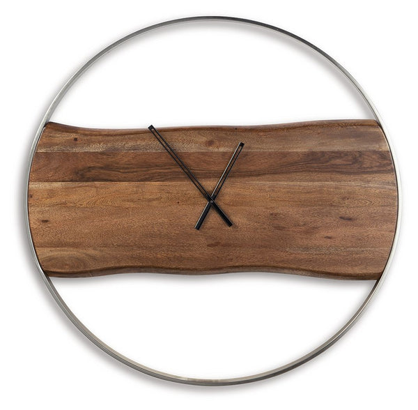 Panchali - Reloj de Pared - Acabado Marrón / Plateado