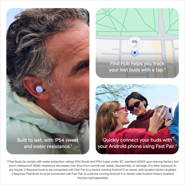 Google - Pixel Buds 2a - Wireless Earbuds with Active Noise Cancellation - Bluetooth Headphones - Iris