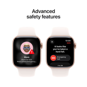 Apple Watch Series 11 (GPS) 42mm Rose Gold Aluminum Case with Light Blush Sport Band - S/M - Rose Gold - (2025)