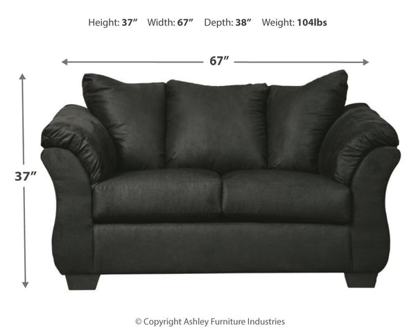 Darcy - Stationary Loveseat #black