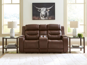 Knightington - Power Reclining Loveseat With Audio Seating #darkbrown
