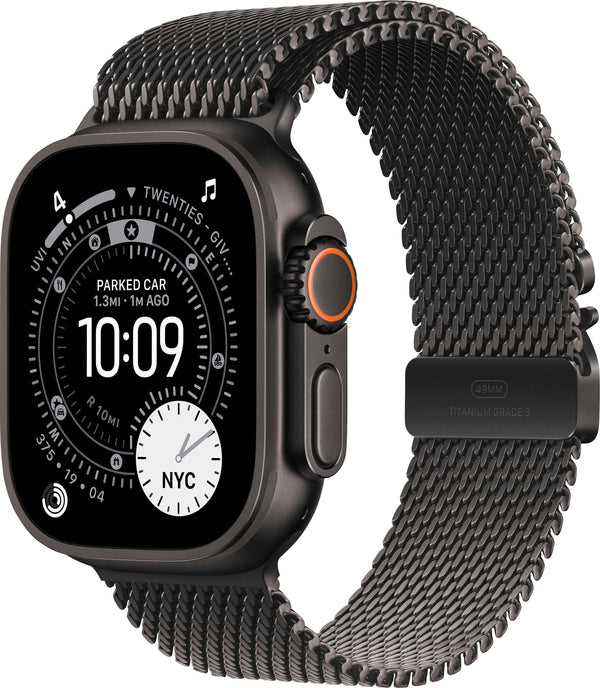 Apple Watch Ultra 3 (GPS+Cellular) 49mm Titanium Case with Titanium Milanese Loop - Small - Black - (2025)