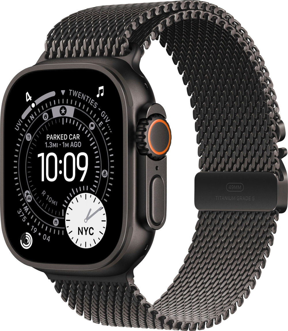 Apple Watch Ultra 3 (GPS+Cellular) 49mm Titanium Case with Titanium Milanese Loop - Large - Black - (2025)