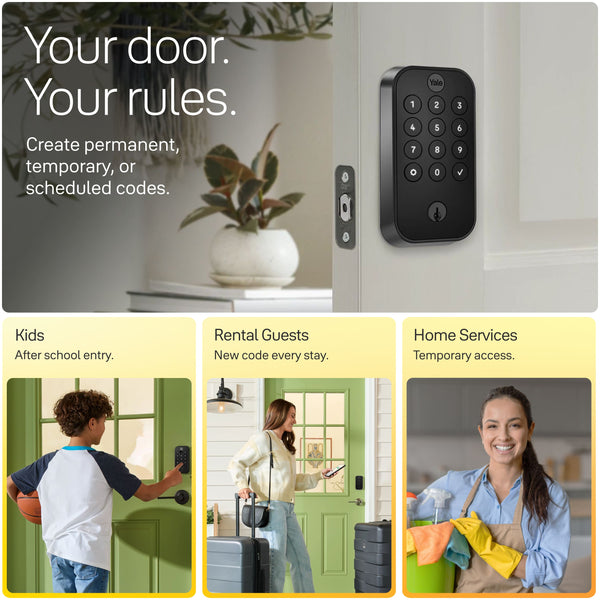 Yale - Assure Lock 2 - Smart Lock Wi-Fi Deadbolt with Push Button Keypad | Key Access - Satin Nickel