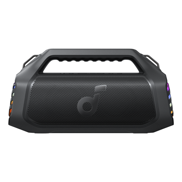 Soundcore - de Anker Boom 2 Plus Altavoz Bluetooth de 140 W resistente al agua IPX7 con subwoofers, BassUp 2.0, iluminación personalizada y batería externa - Negro