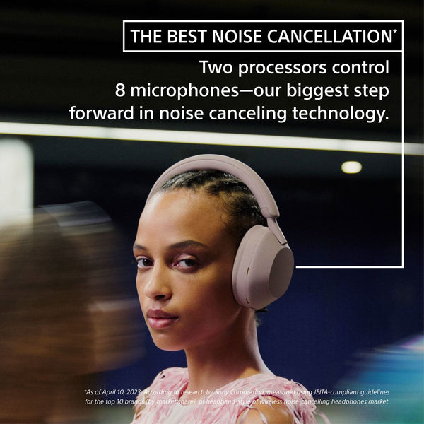 Sony - WH-1000XM5 Wireless Noise Cancelling Over-the-Ear Headphones - Smoky Pink