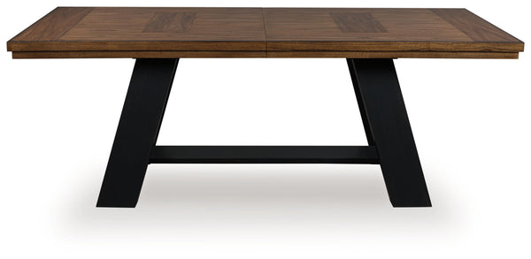 Greddinton - Mesa de comedor extensible - Marrón / Negro
