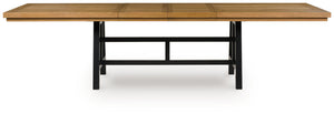 Galliden - Mesa de comedor extensible rectangular - Negro/Marrón