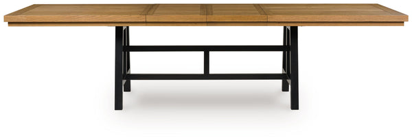 Galliden - Mesa de comedor extensible rectangular - Negro/Marrón
