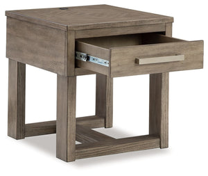 Loyaska - Mesa auxiliar rectangular - Marrón grisáceo