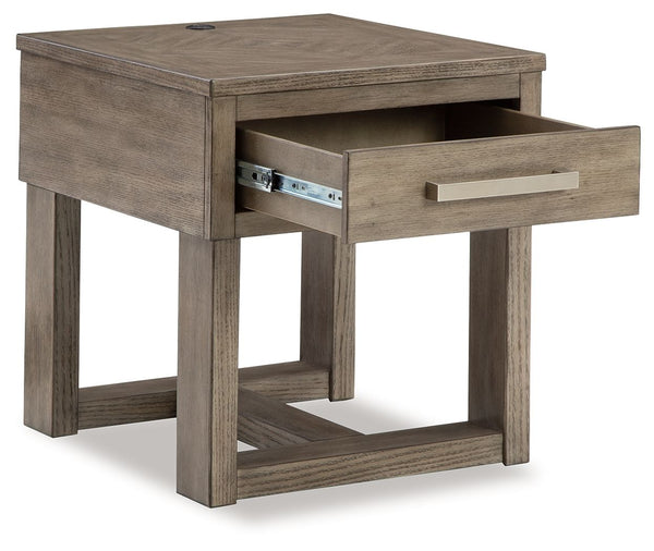 Loyaska - Mesa auxiliar rectangular - Marrón grisáceo
