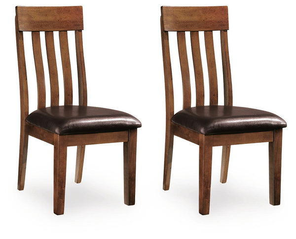 Ralene - Silla lateral tapizada de comedor (juego de 2) - Marrón medio