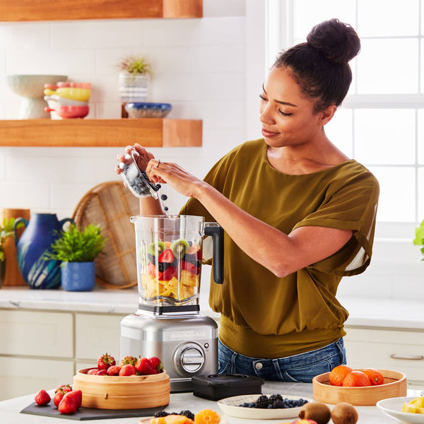 KitchenAid - K400 1200W 56 oz. Variable 5-Speed BPA-Free Blender with Tamper - Contour Silver